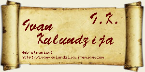 Ivan Kulundžija vizit kartica